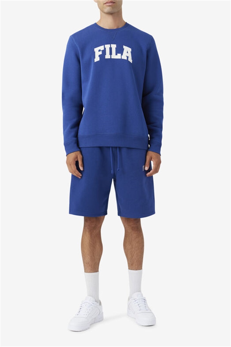 Blue Men's Fila Kory Crewneck Sweatshirts | Saudi Arabia-736821