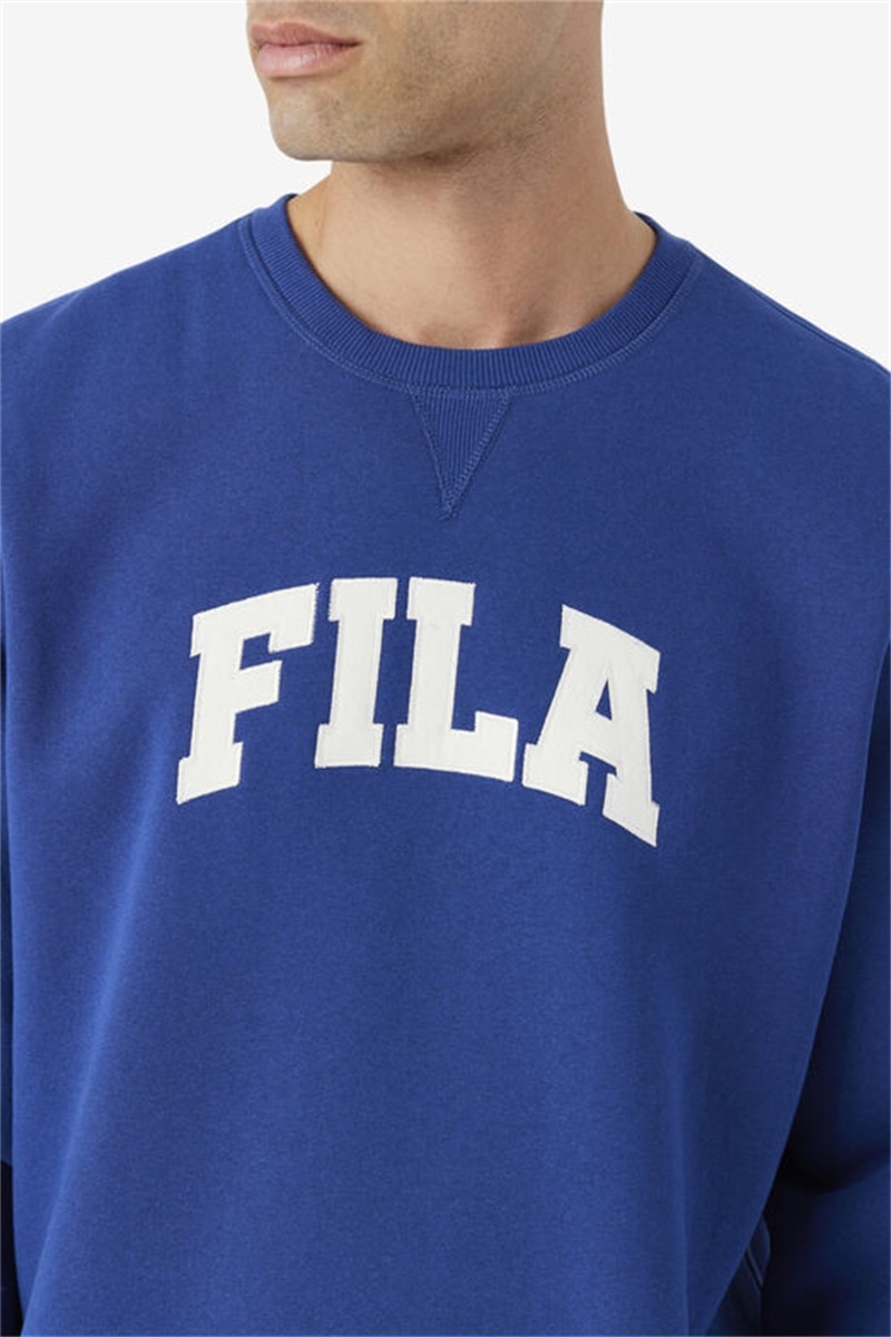 Blue Men's Fila Kory Crewneck Sweatshirts | Saudi Arabia-736821