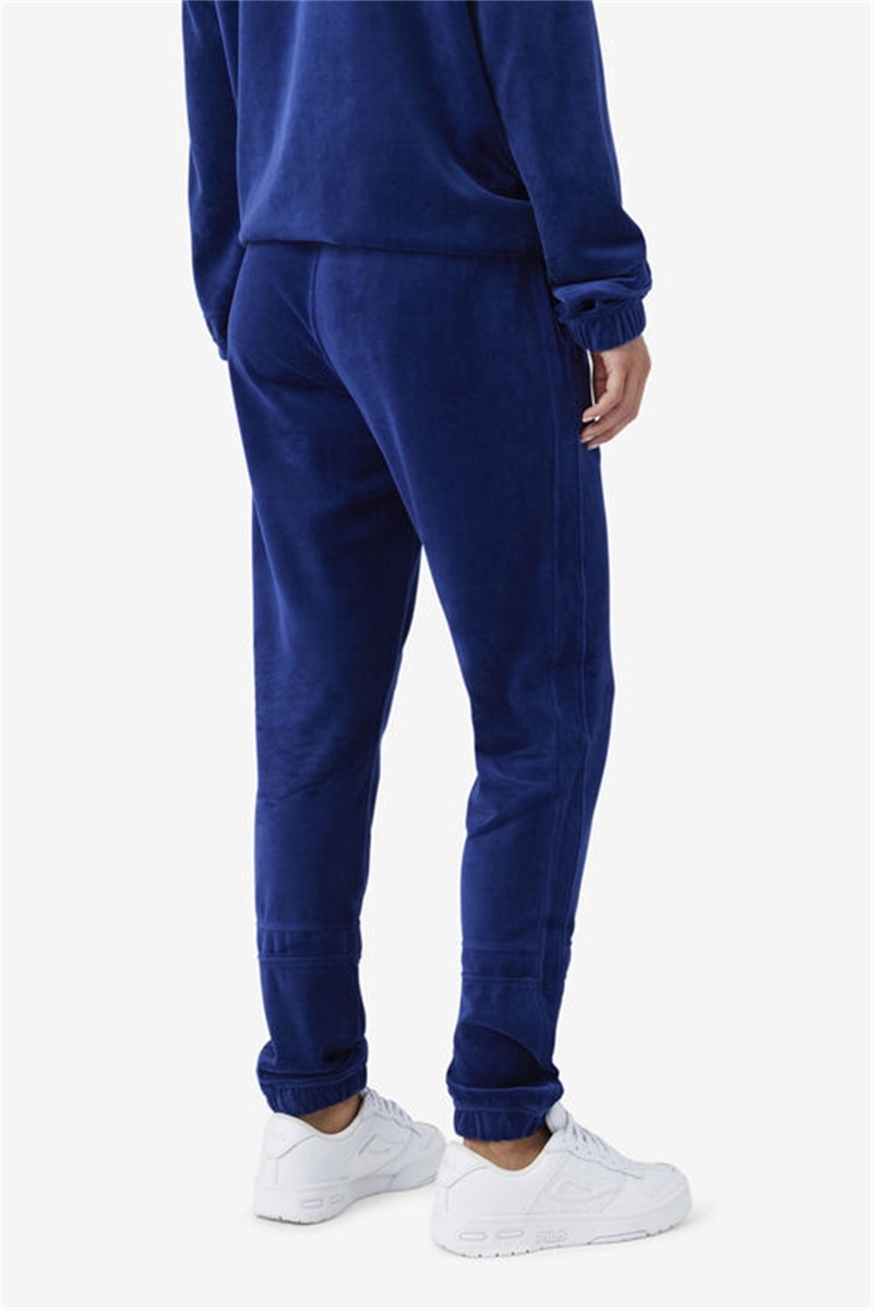 Blue Men's Fila Ravid Velour Pants | Saudi Arabia-316487