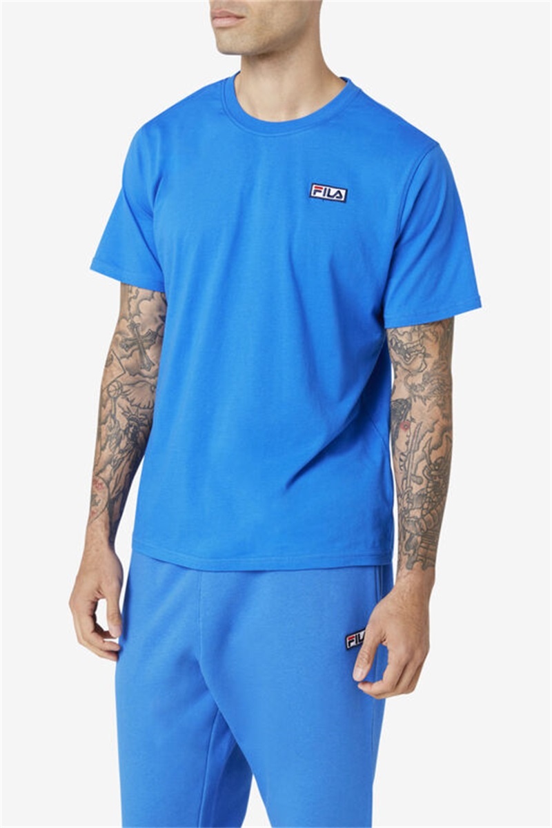 Blue Men's Fila Skylar Tee | Saudi Arabia-027961