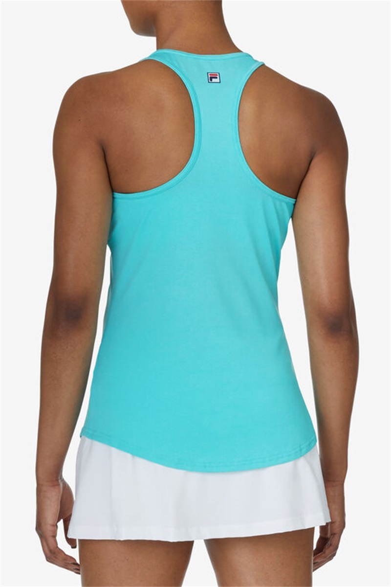 Blue Women's Fila Racerback Loose Fit Tanks | Saudi Arabia-463785