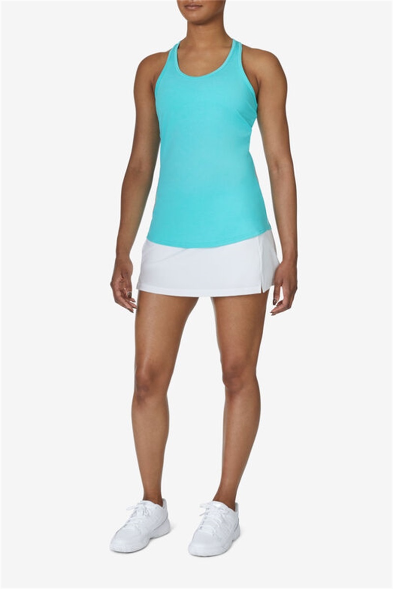 Blue Women's Fila Racerback Loose Fit Tanks | Saudi Arabia-463785