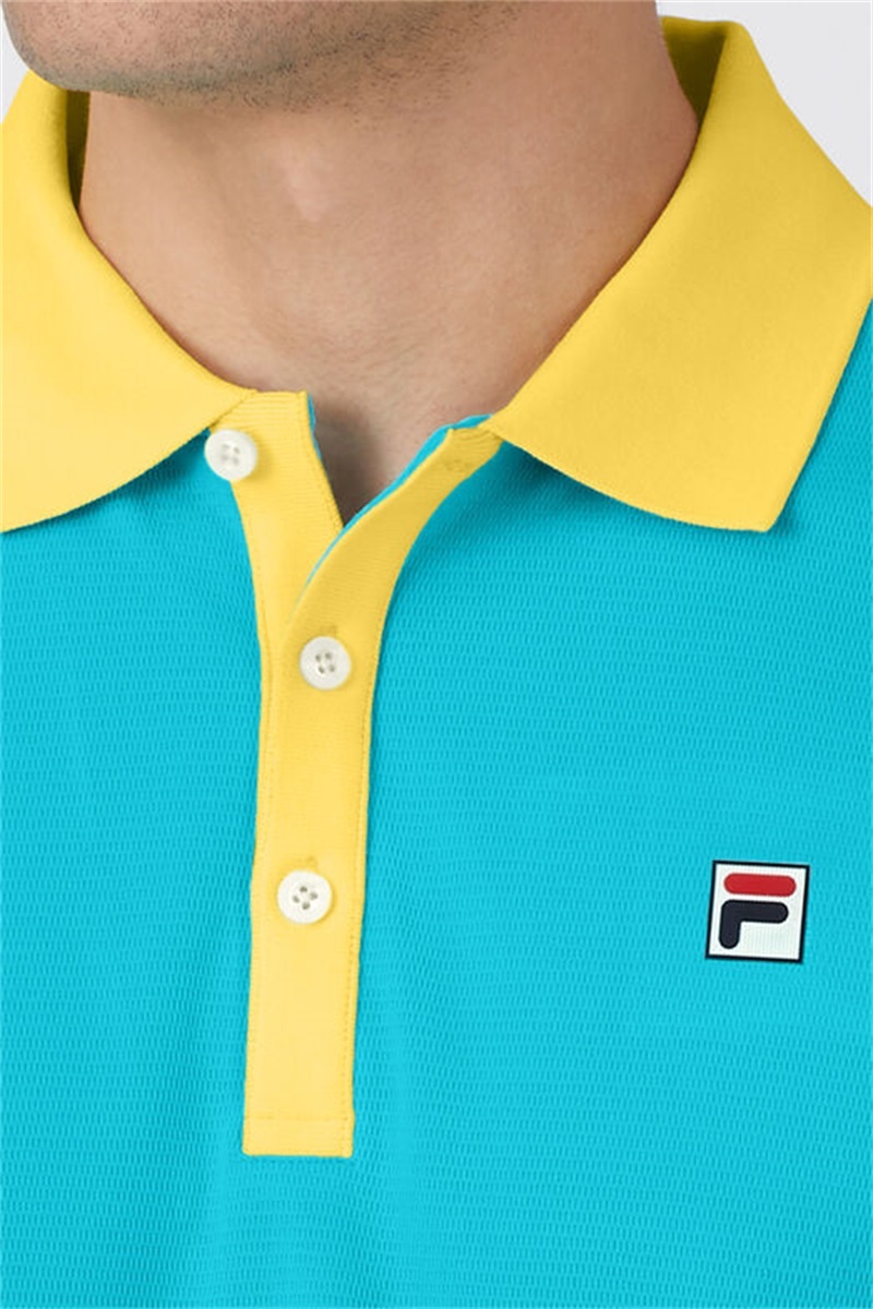 Blue / Orange Men's Fila Groundbreaker Short Sleeve Polo Shirts | Saudi Arabia-782905