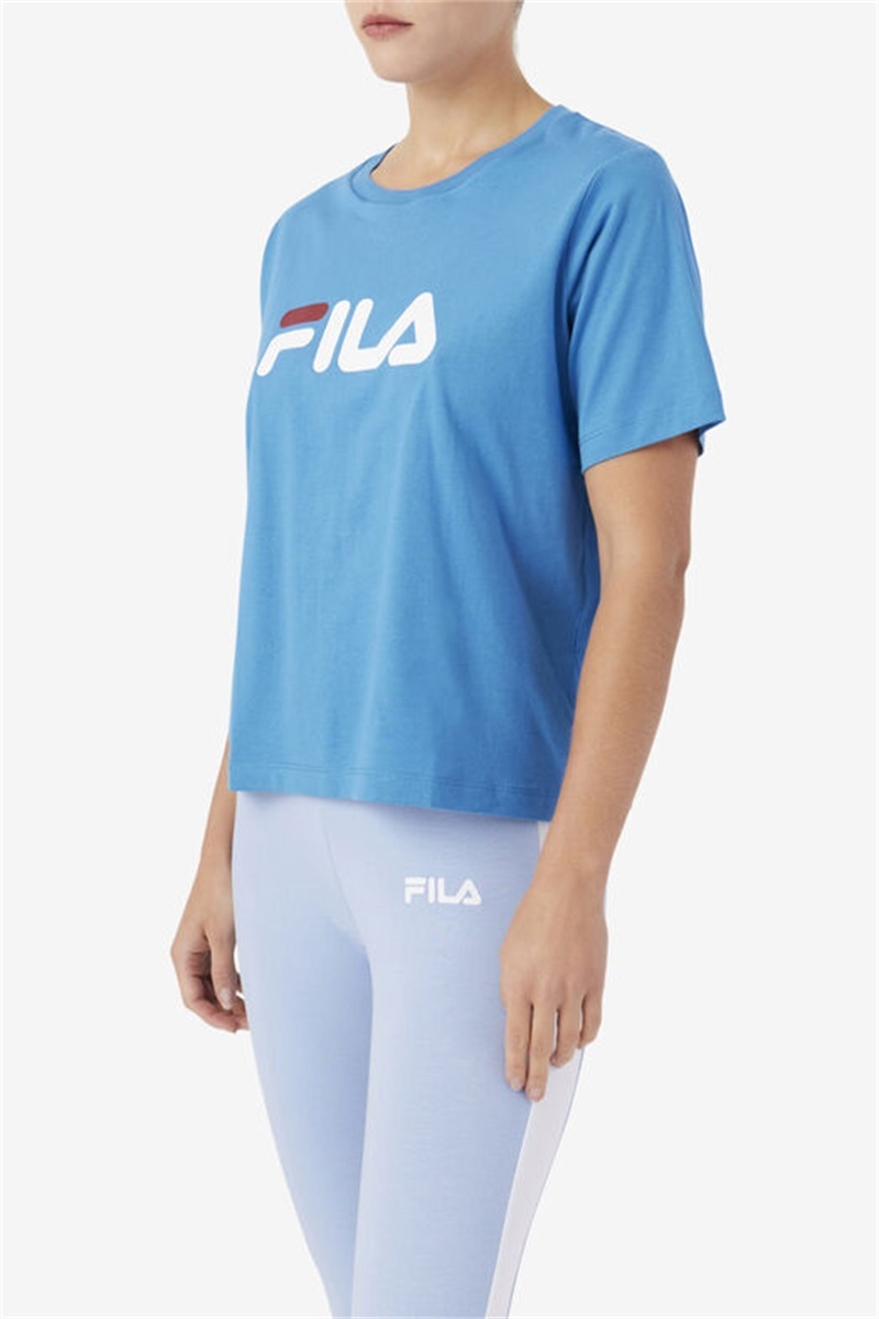 Blue / White Women's Fila Thea Tee | Saudi Arabia-067814