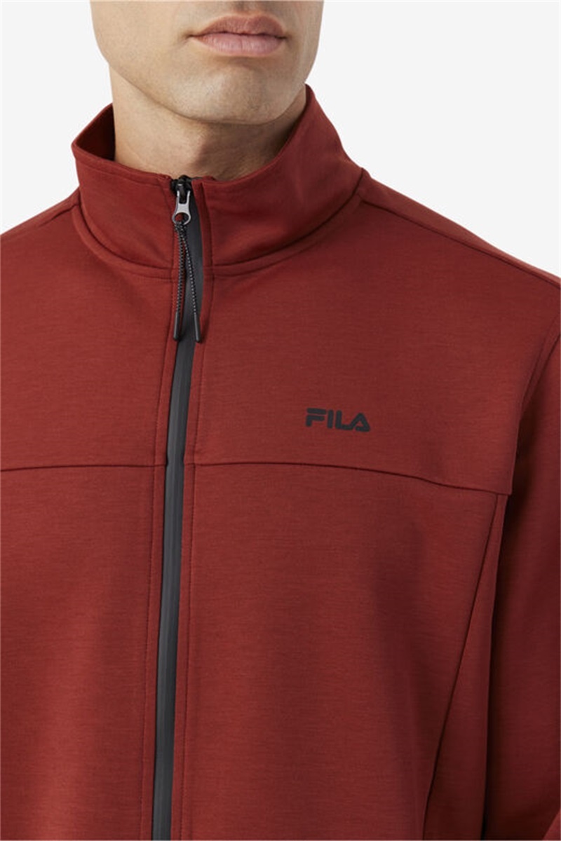 Brown / Black Men's Fila Gonal Zip Jackets | Saudi Arabia-859742