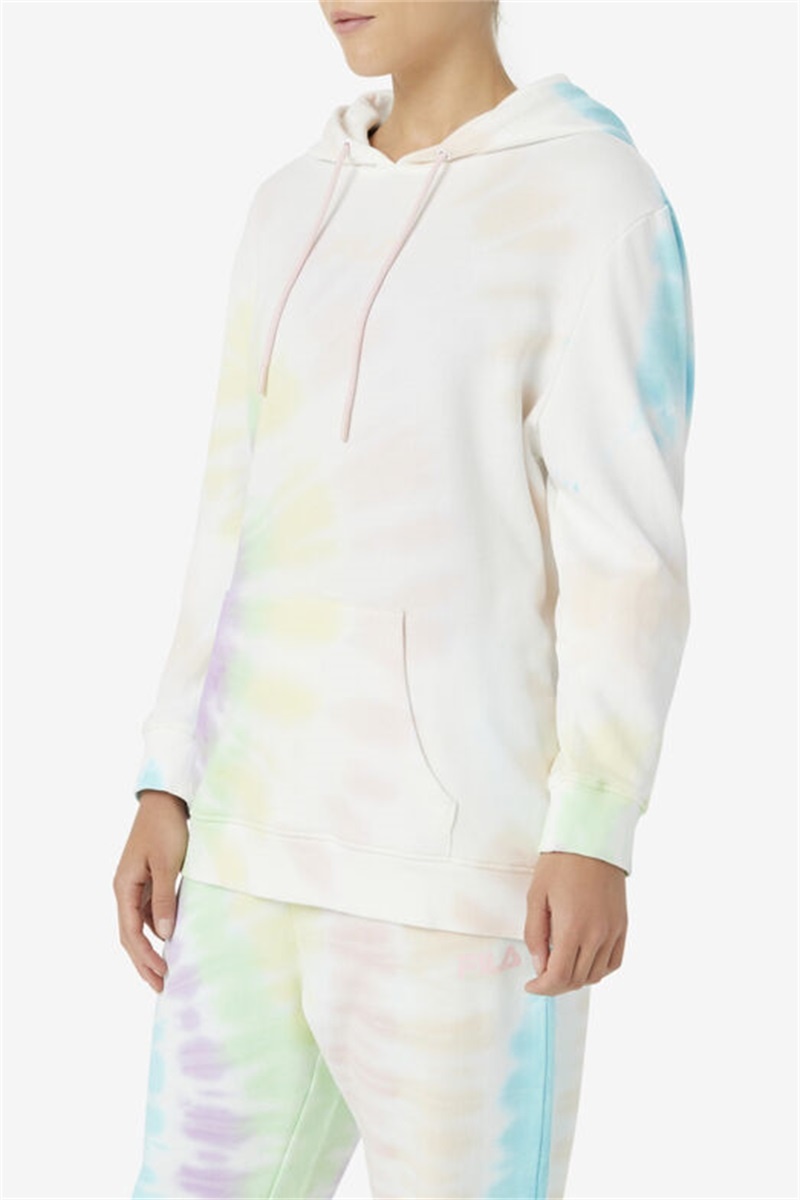 Cream Women's Fila Aerolynn Tie Dye Hoodie | Saudi Arabia-843562