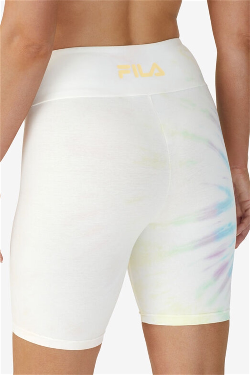 Cream Women's Fila Taima Tie Dye Bike Shorts | Saudi Arabia-164038