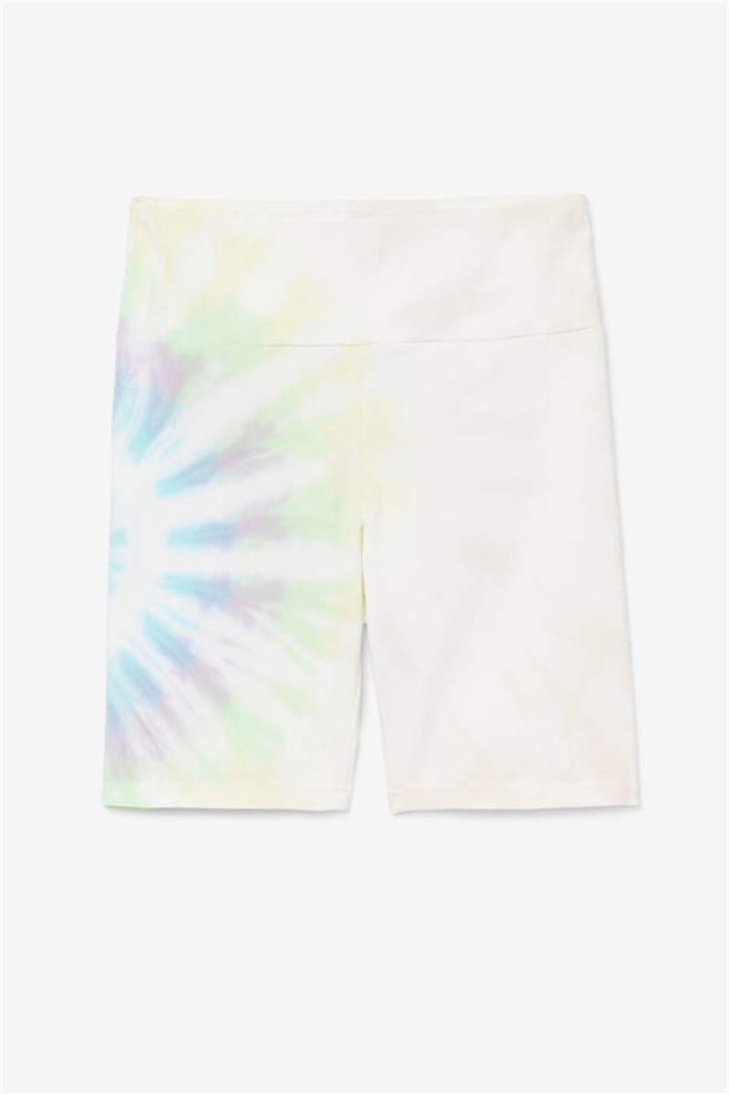 Cream Women\'s Fila Taima Tie Dye Bike Shorts | Saudi Arabia-164038