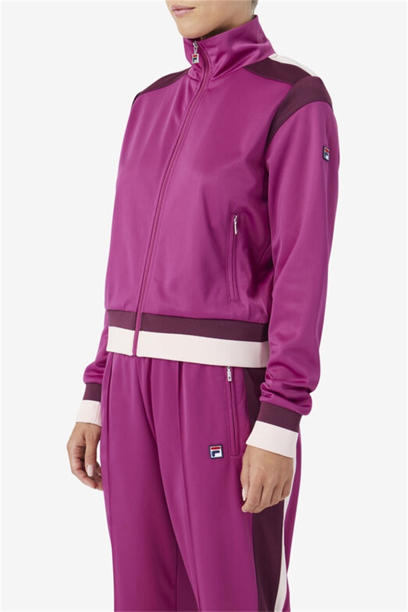 Dark Red / Purple Burgundy Women's Fila Sandy Track Jackets | Saudi Arabia-970621