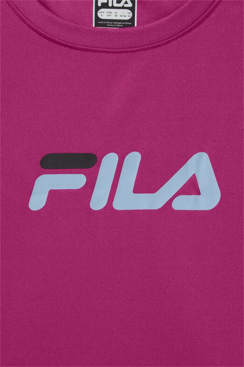 Fuchsia / Blue Women's Fila No Sweat Tee | Saudi Arabia-548706