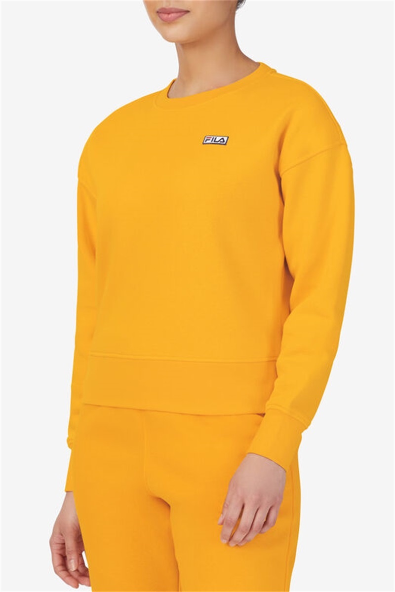 Gold Women's Fila Stina Crew Sweatshirts | Saudi Arabia-095342