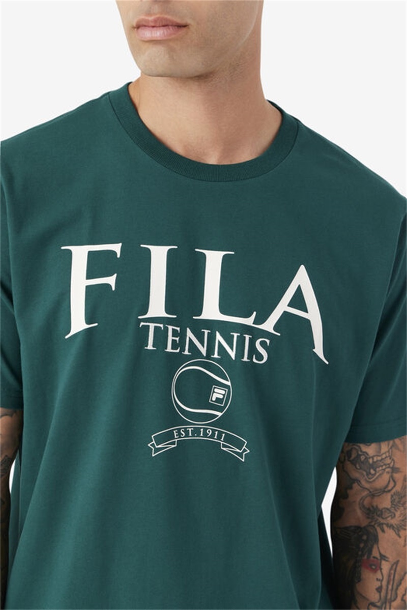 Green Men's Fila Saran Tee | Saudi Arabia-872036