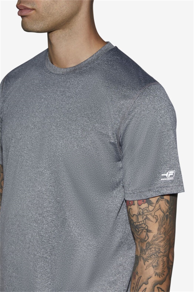 Grey Men's Fila Pickleball Scallop Hem Crew Shirts | Saudi Arabia-603421