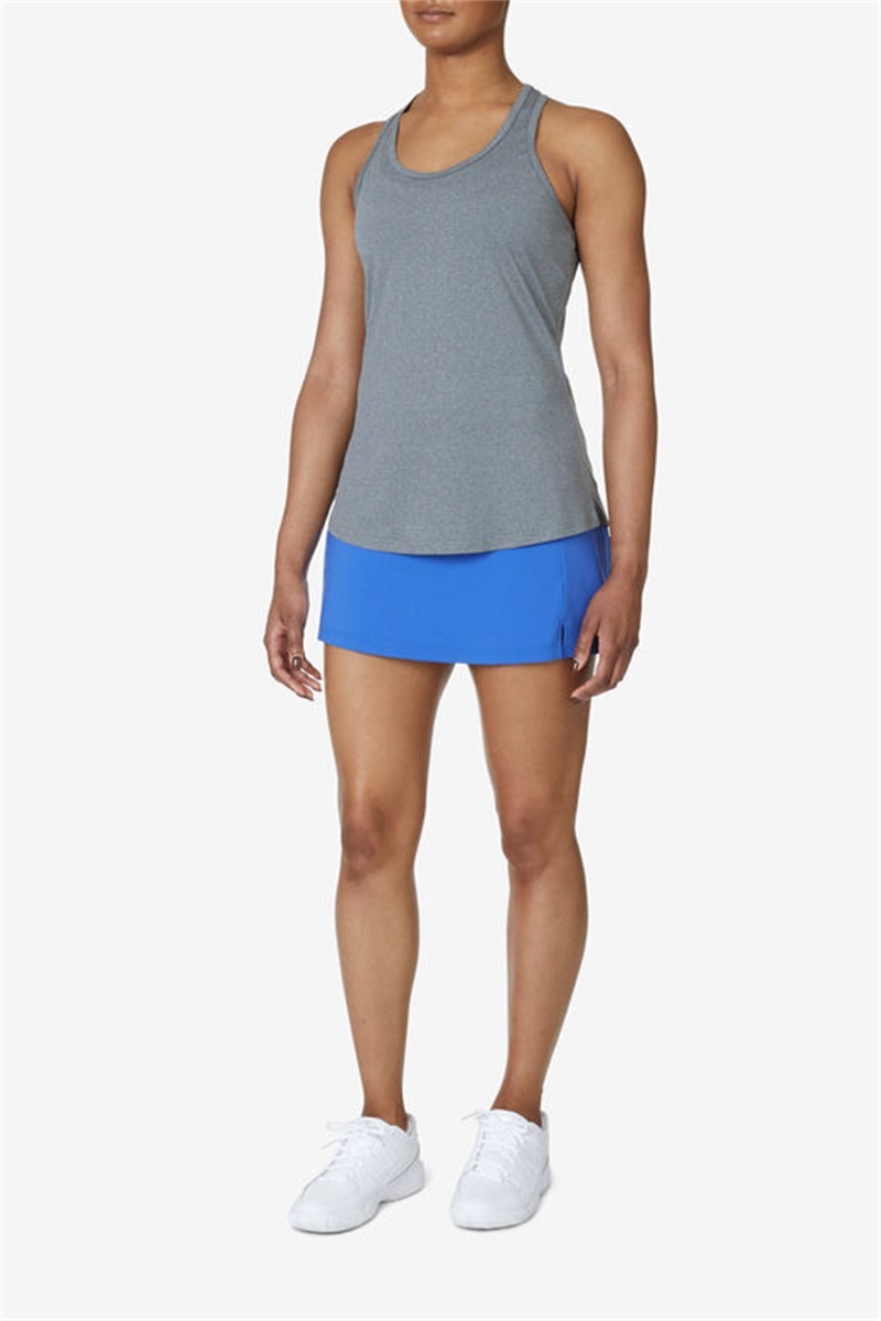 Grey Women's Fila Racerback Loose Fit Tanks | Saudi Arabia-085629