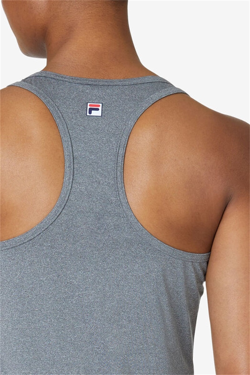 Grey Women's Fila Racerback Loose Fit Tanks | Saudi Arabia-085629