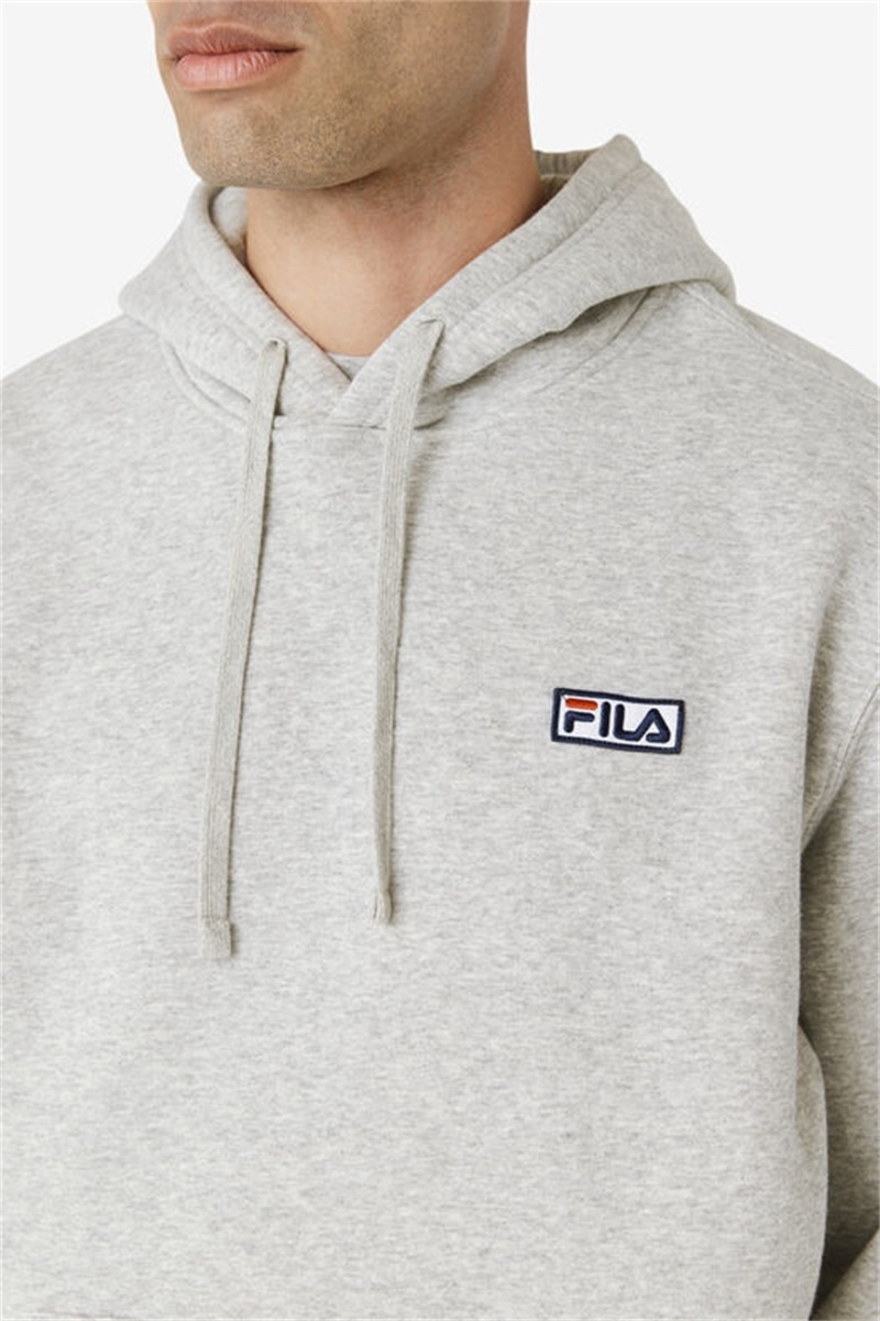 Grey / White Men's Fila Algot Hoodie | Saudi Arabia-435261