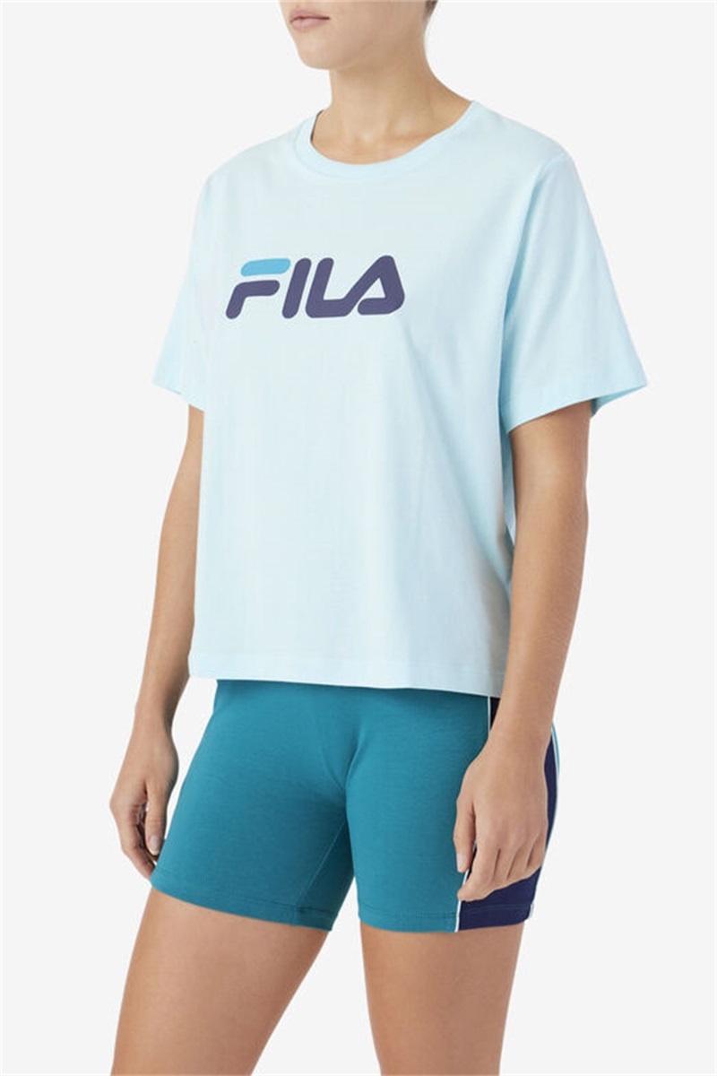 Light Turquoise / Navy Women's Fila Thea Tee | Saudi Arabia-824190