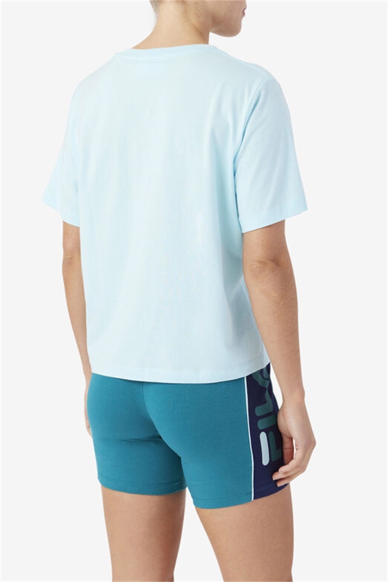 Light Turquoise / Navy Women's Fila Thea Tee | Saudi Arabia-824190