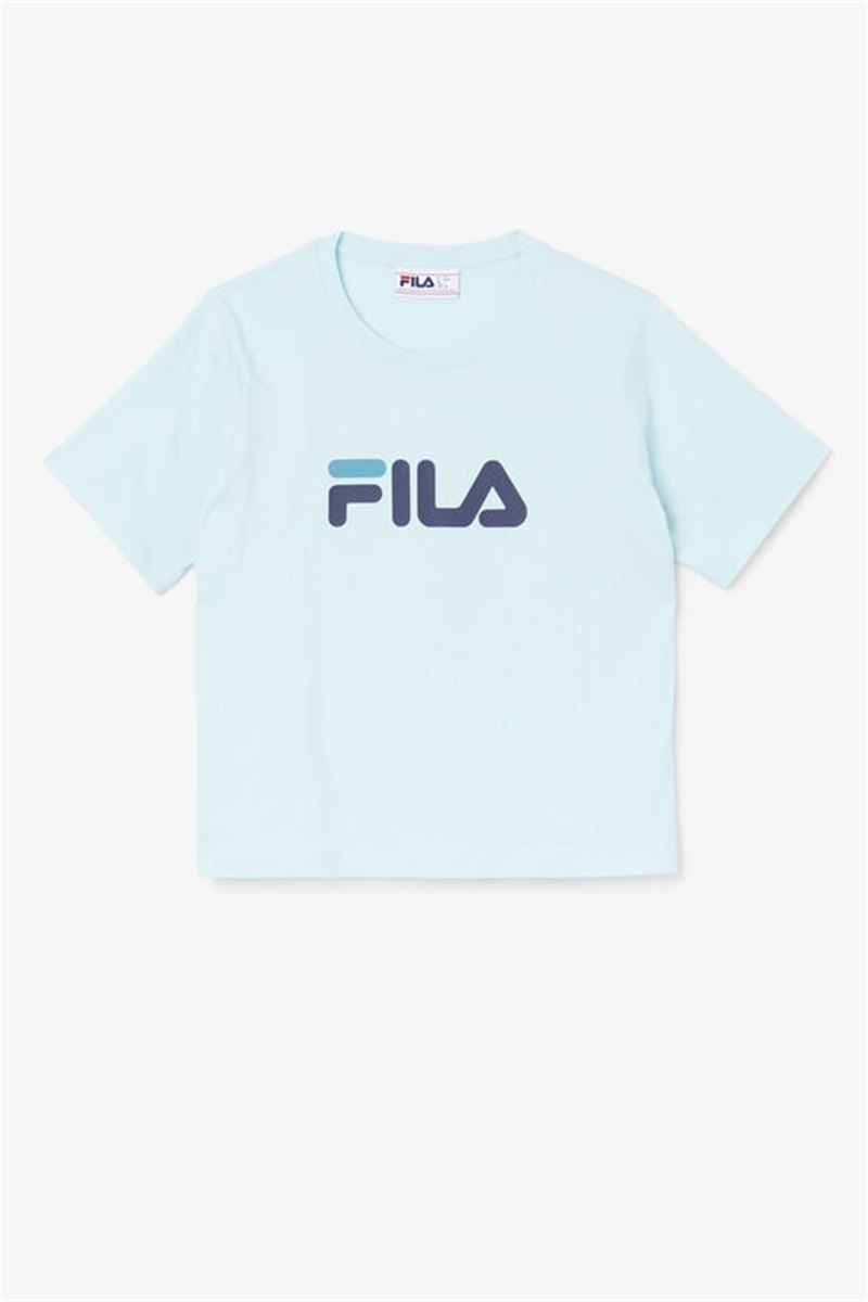 Light Turquoise / Navy Women\'s Fila Thea Tee | Saudi Arabia-824190