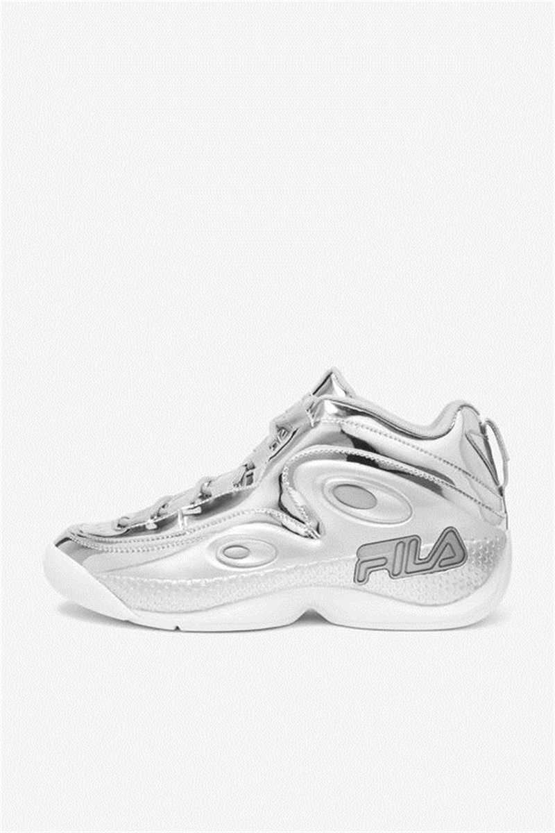 Metal Silver Men's Fila Grant Hill 3 Metallic Sneakers | Saudi Arabia-217398