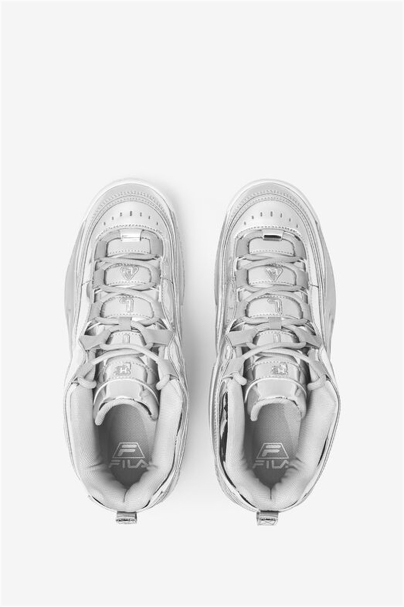 Metal Silver Men's Fila Grant Hill 3 Metallic Sneakers | Saudi Arabia-217398