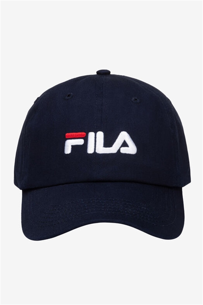 Navy Men\'s Fila Embroidered Logo Baseball Hats | Saudi Arabia-756138