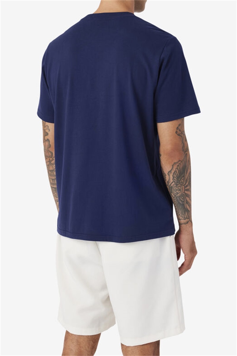 Navy Men's Fila Saran Tee | Saudi Arabia-614987