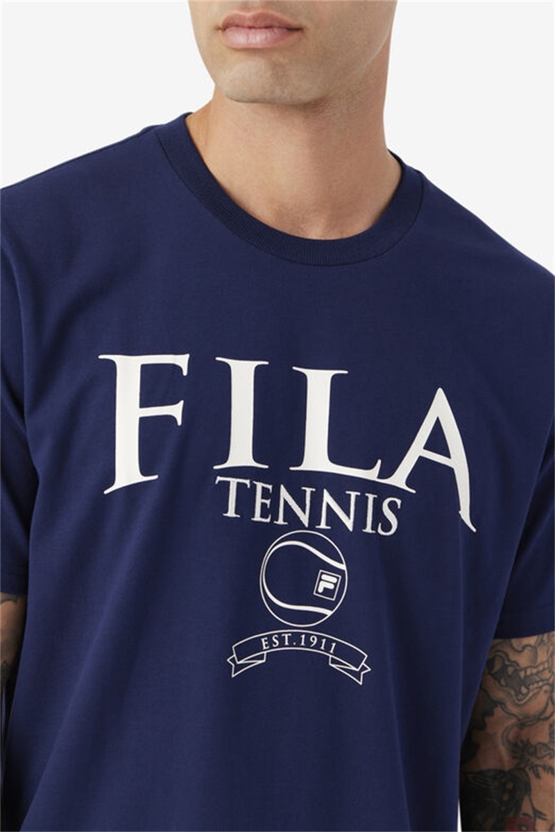 Navy Men's Fila Saran Tee | Saudi Arabia-614987