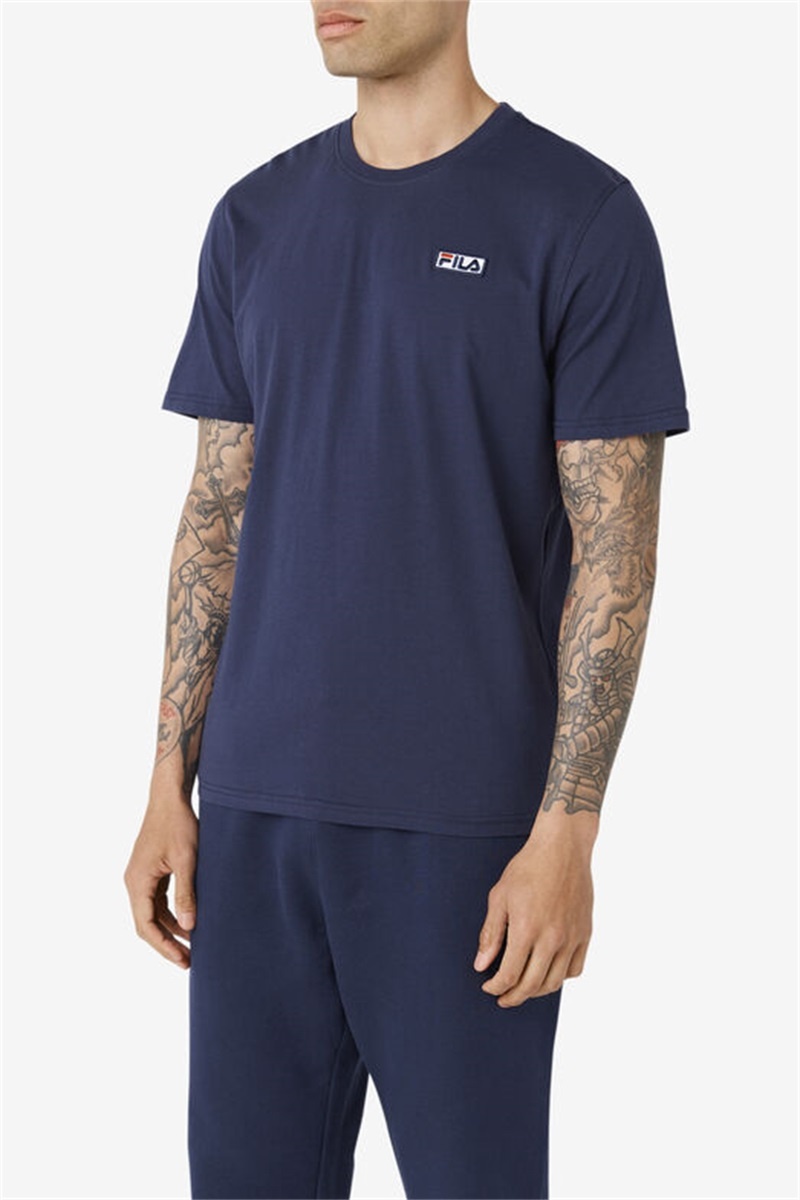 Navy Men's Fila Skylar Tee | Saudi Arabia-469132