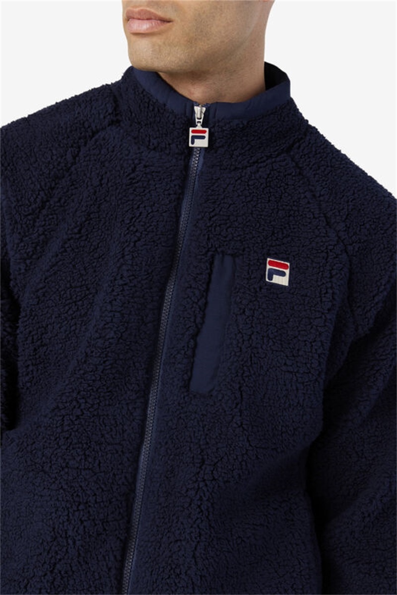 Navy Men's Fila Yuri Jackets | Saudi Arabia-648109