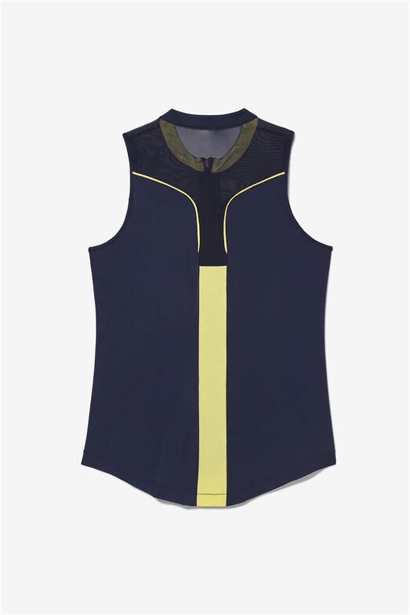 Navy Women's Fila Alley Full Coverage Tanks | Saudi Arabia-240751