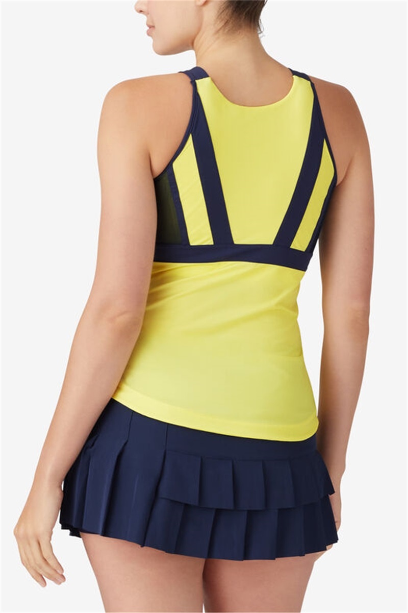 Navy Women's Fila Alley Halter Tanks | Saudi Arabia-109283