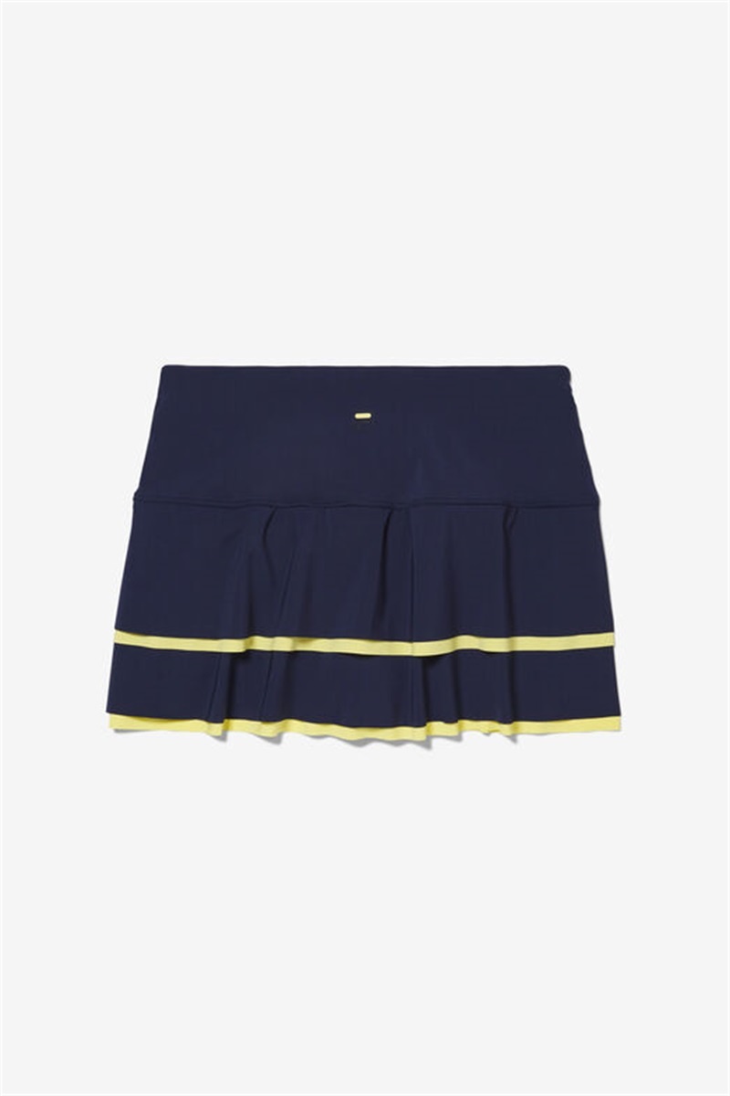 Navy Women's Fila Alley Scallop Skirts | Saudi Arabia-938015