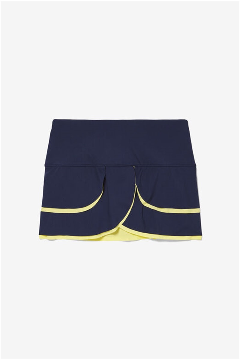 Navy Women\'s Fila Alley Scallop Skirts | Saudi Arabia-938015