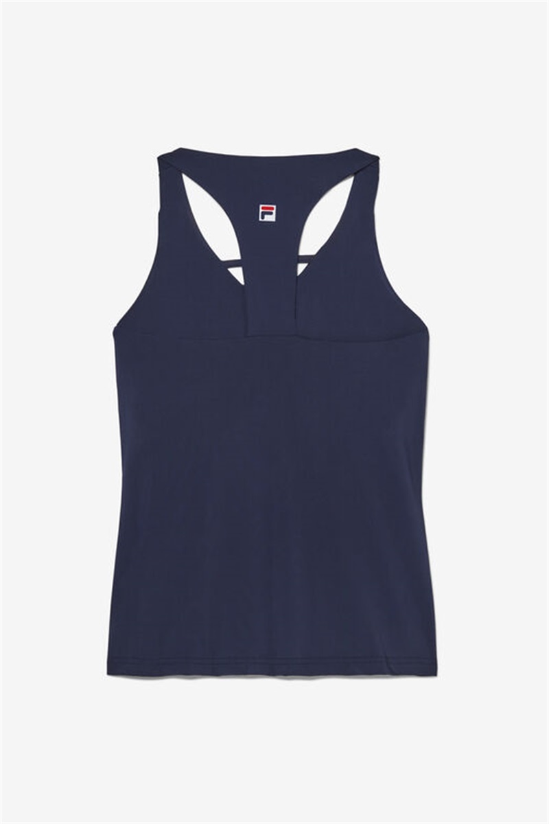 Navy Women's Fila Essentials Halter Tanks | Saudi Arabia-763085