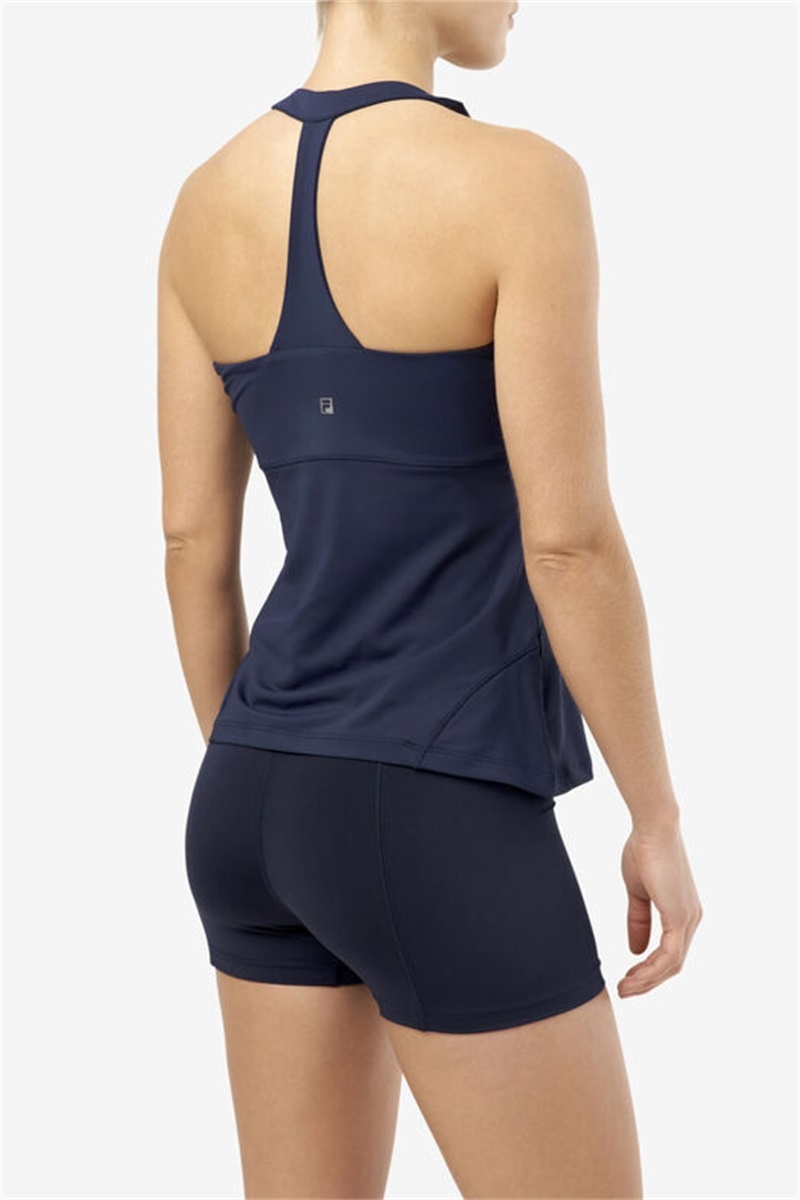 Navy Women's Fila Essentials Halter Tanks | Saudi Arabia-469781