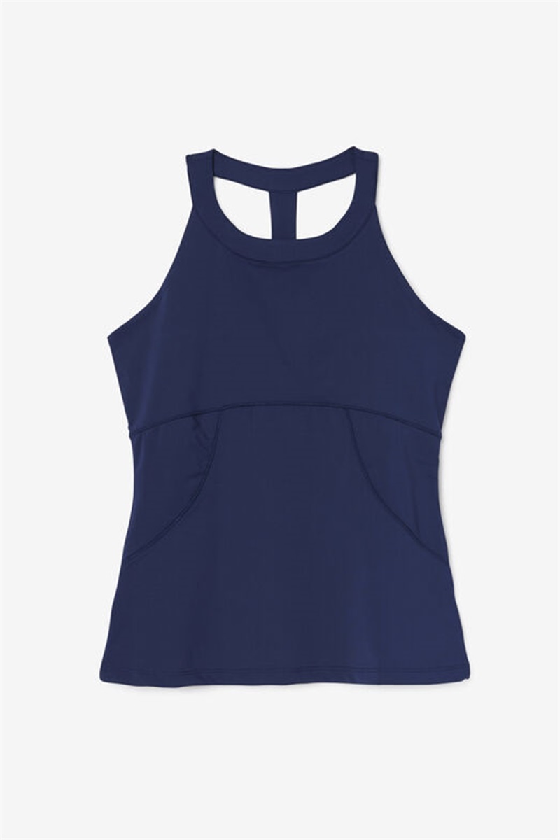 Navy Women\'s Fila Essentials Halter Tanks | Saudi Arabia-469781