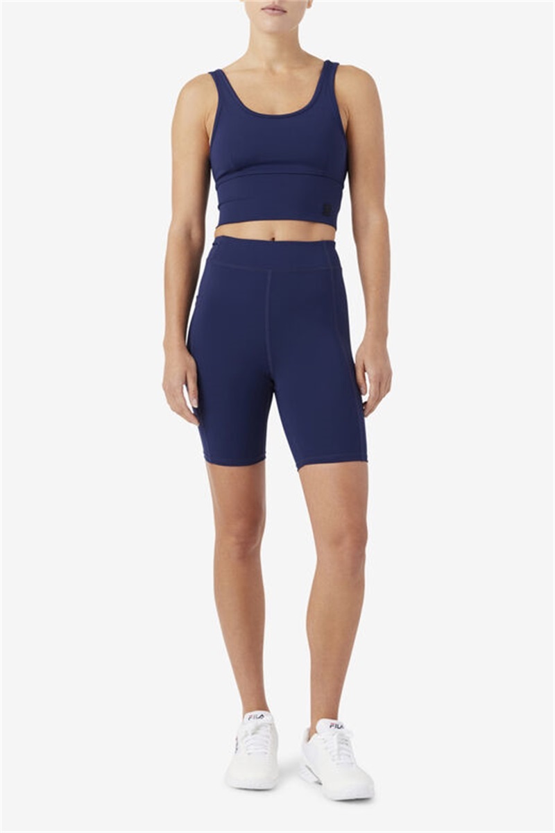 Navy Women's Fila Tiana Bike Shorts | Saudi Arabia-298061