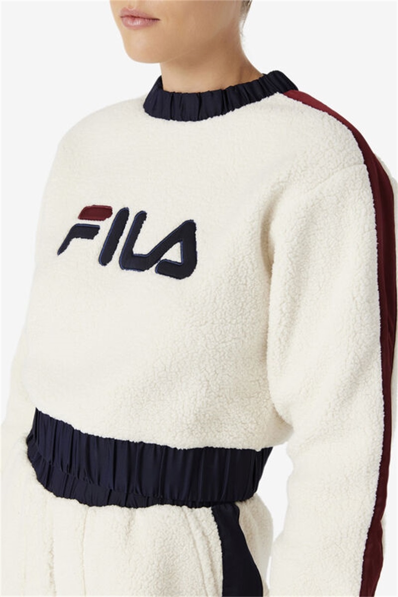 Navy / Brown Women's Fila Tabitha Crewneck Sweatshirts | Saudi Arabia-792568