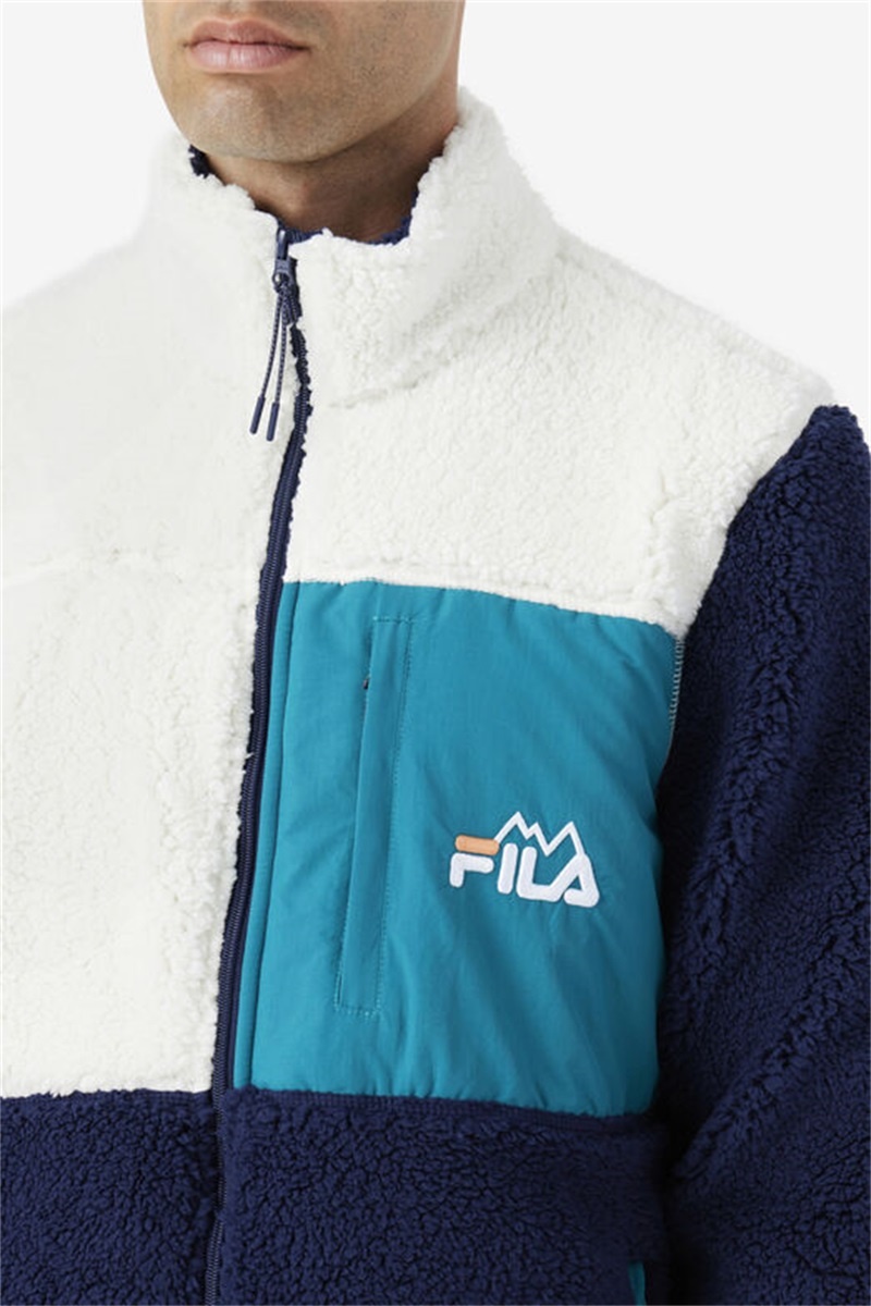 Navy / Deep Men's Fila Ravi Sherpa Jackets | Saudi Arabia-143029