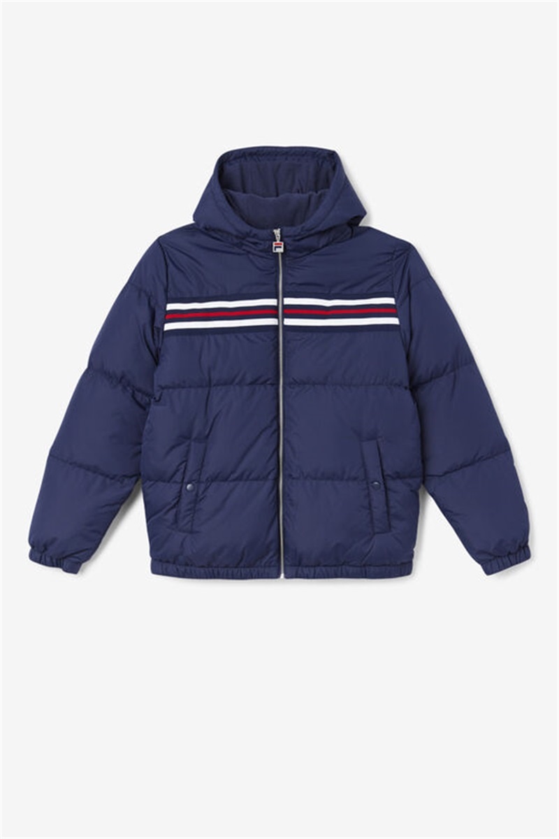 Navy / Red Men\'s Fila Jake Puffer Jacket | Saudi Arabia-409756