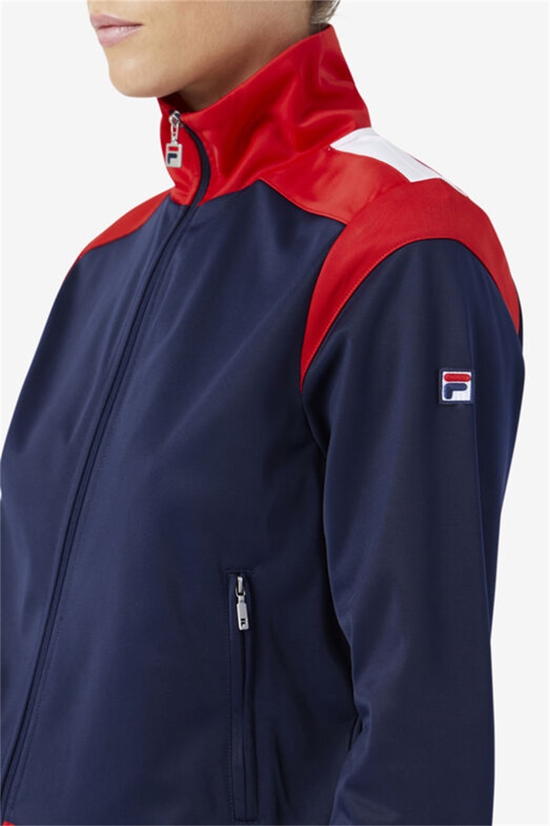 Navy / Red / White Men's Fila Sandy Track Jackets | Saudi Arabia-105934