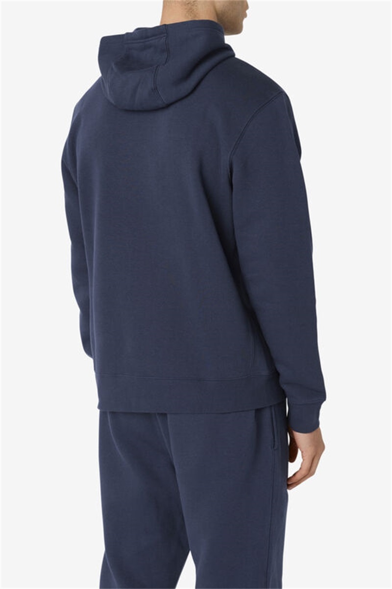 Navy / White Men's Fila Algot Hoodie | Saudi Arabia-689132