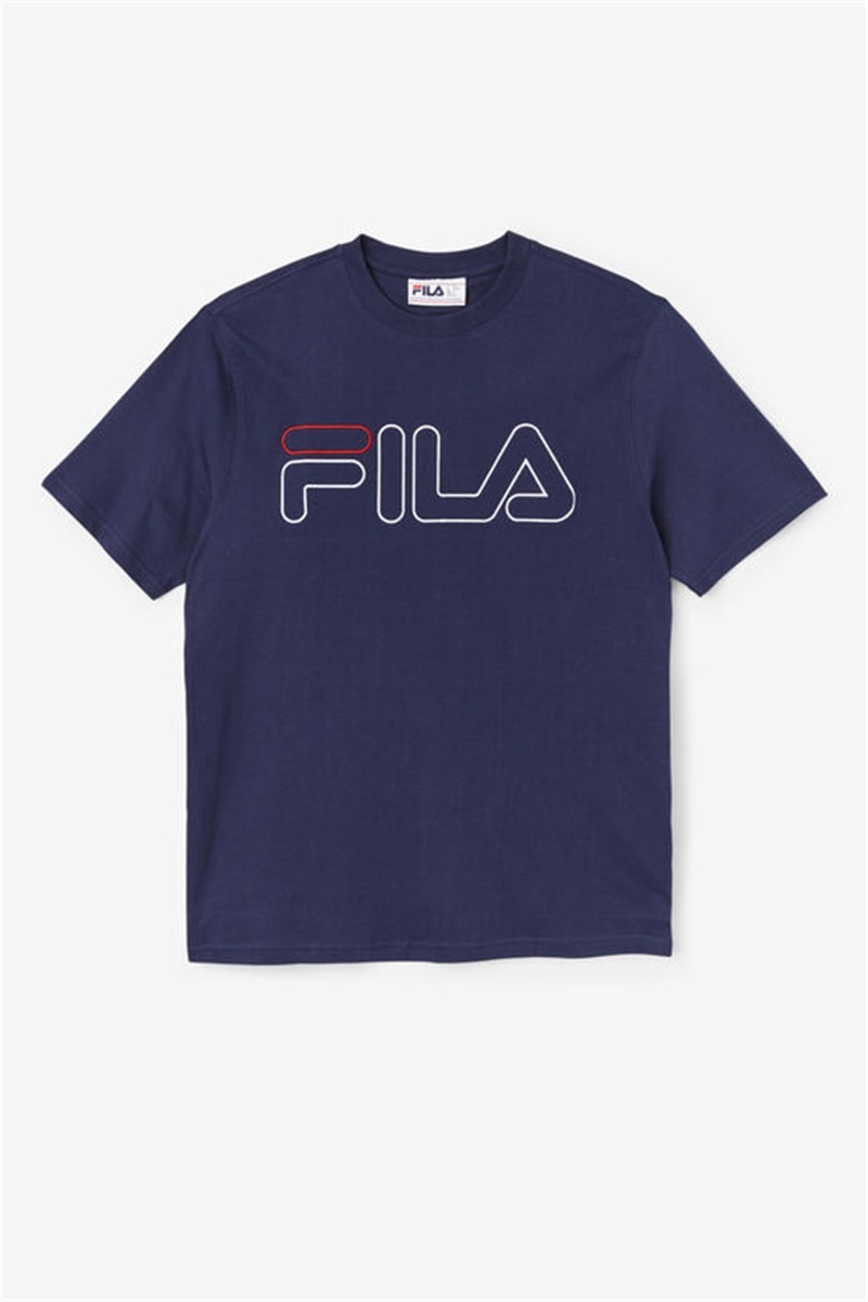 Navy / White / Red Men\'s Fila Borough Tee | Saudi Arabia-723489