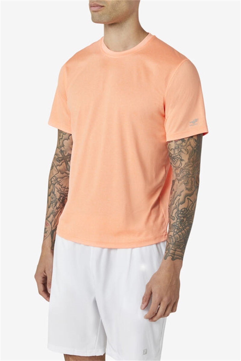 Orange Men's Fila Pickleball Scallop Hem Crew Shirts | Saudi Arabia-814750