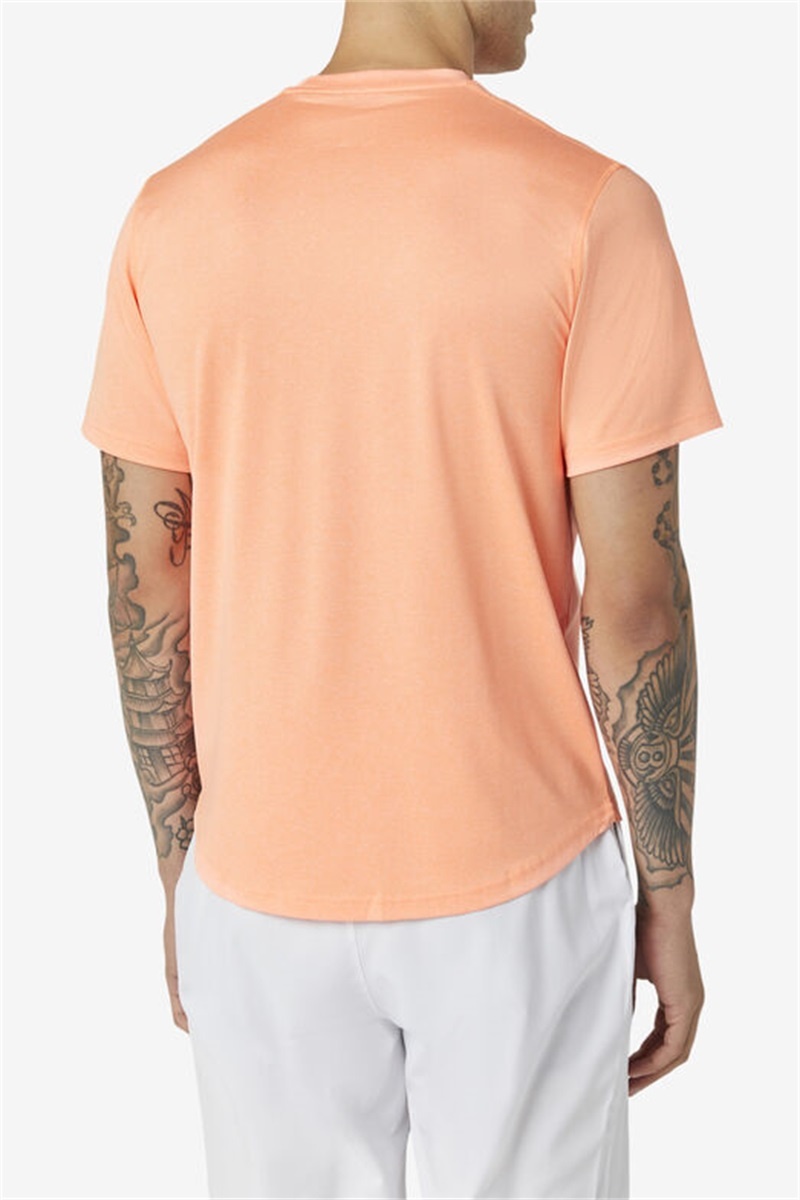 Orange Men's Fila Pickleball Scallop Hem Crew Shirts | Saudi Arabia-814750