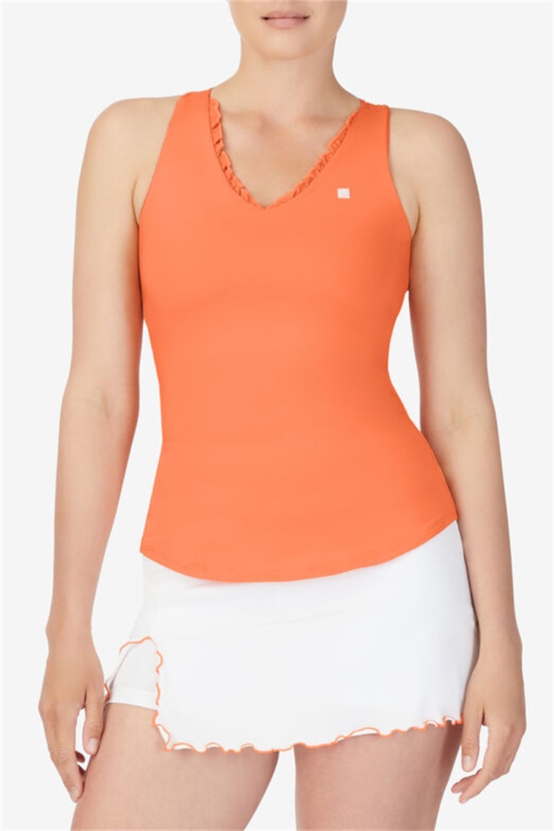 Orange Women's Fila Groundbreaker Racerback Tanks | Saudi Arabia-914570