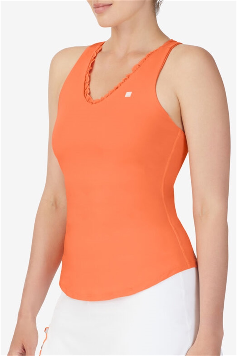 Orange Women's Fila Groundbreaker Racerback Tanks | Saudi Arabia-914570