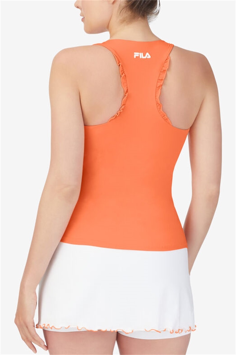 Orange Women's Fila Groundbreaker Racerback Tanks | Saudi Arabia-914570