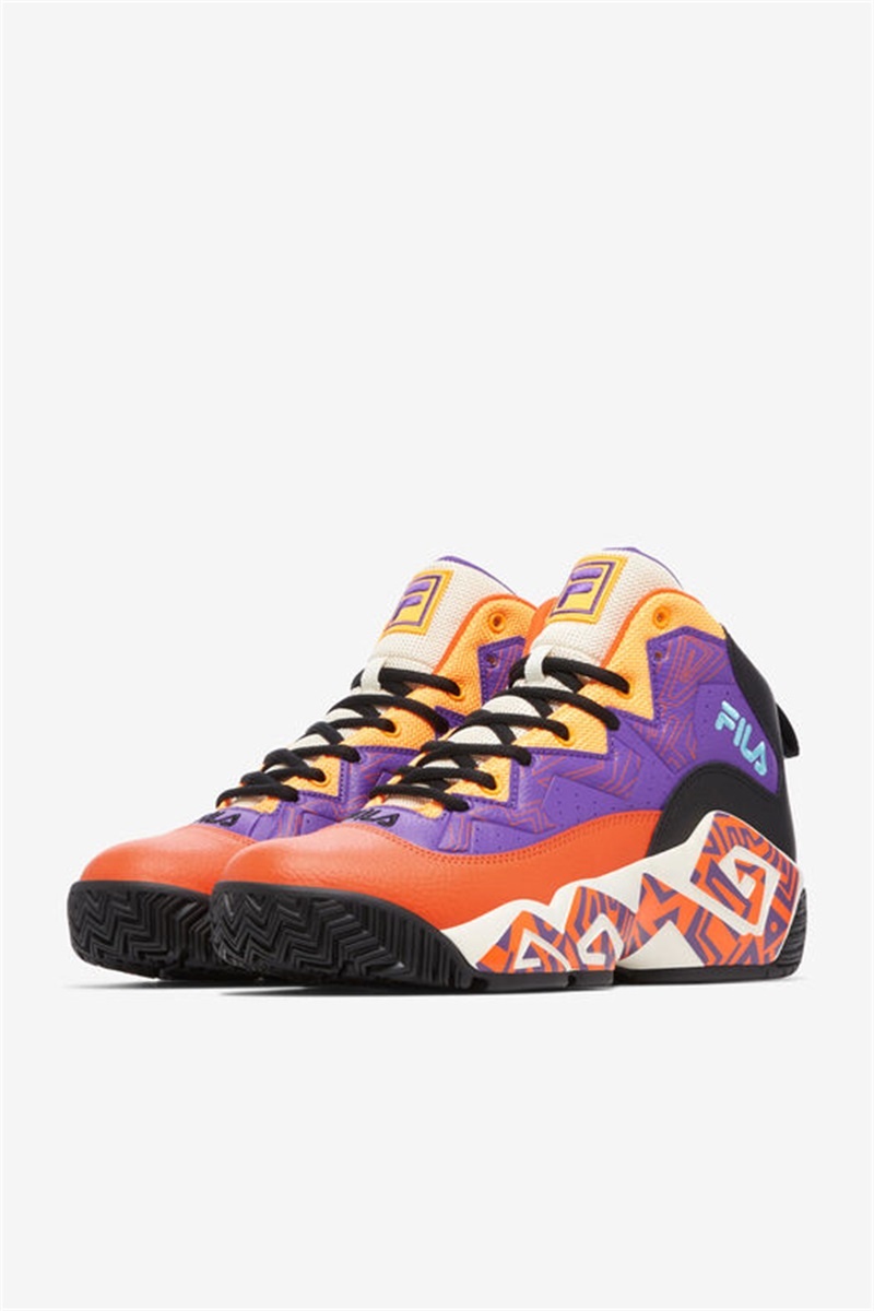 Orange / Purple / Red Orange Men's Fila MB Shoes | Saudi Arabia-429651